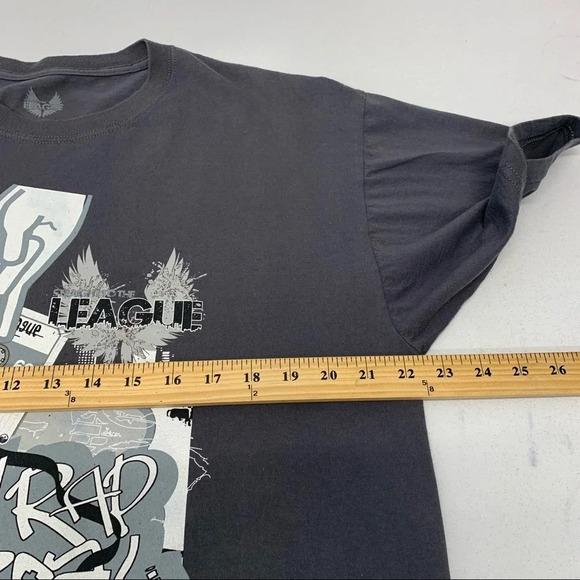 Straight to The League  Graphic T Shirt  XL Gray Urban Rap Skater Boom Box Retro - Picture 8 of 9